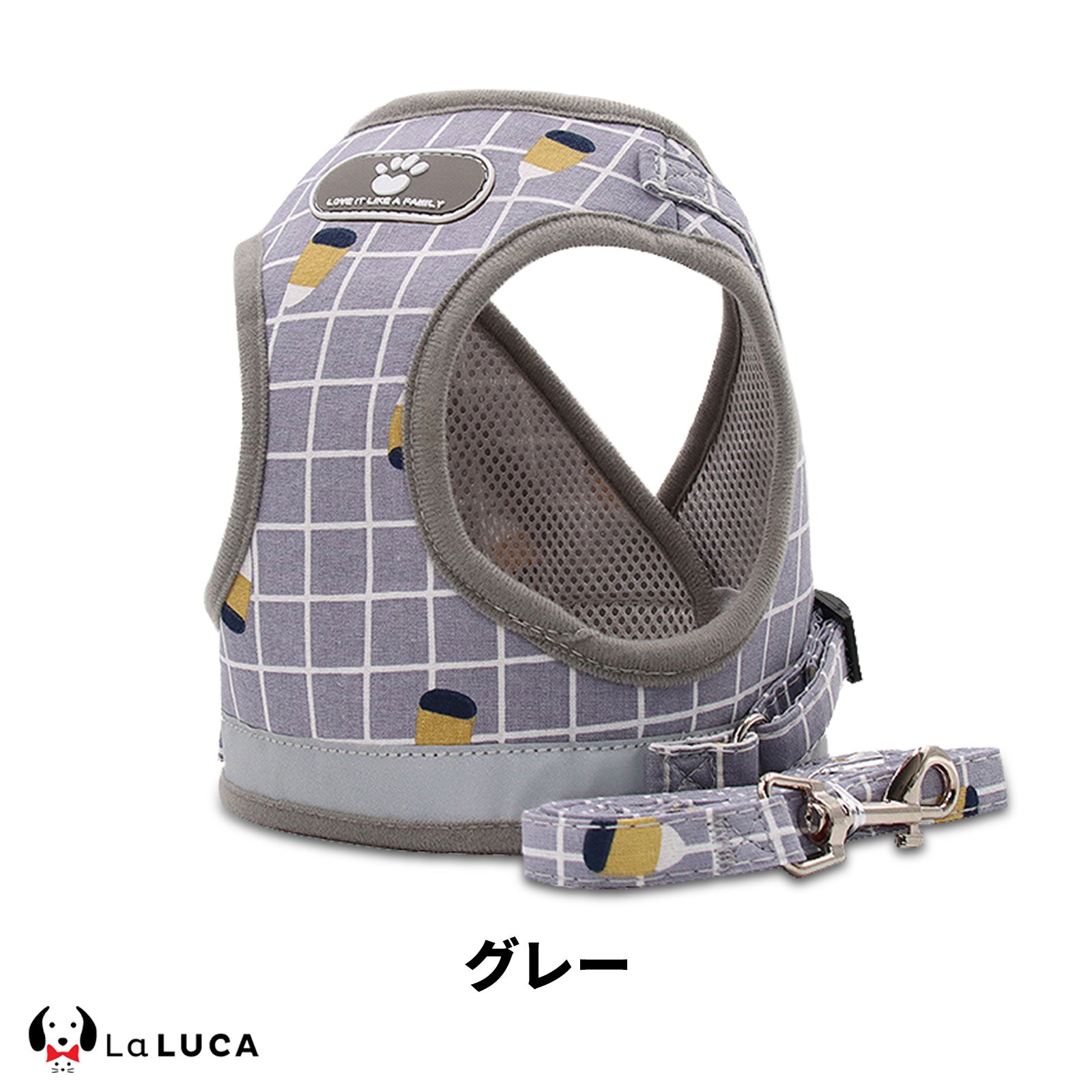 犬 ハーネス リード 小型犬 中型犬 猫 おしゃれ かわいい 脱げない メッシュ チワワ 胴輪 散歩 LaLUCA マジックテープ ベージュ ピンク グレー フィット 安全 キャット お洒落 はーねす おでかけ 子犬 子ネコ 成犬用 こねこ