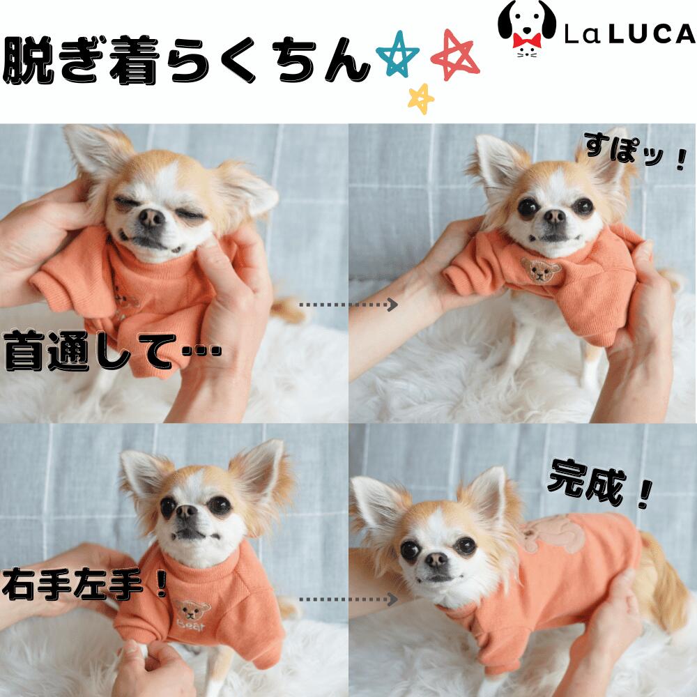 【楽天6冠】 犬 服 ペット 犬服 ドッグウェア ペットウェア 熊柄 クマ柄 かわいい おしゃれ 小型犬 中型犬 春秋 LaLUCA くま クマ ワッペン ブラウン ホワイト 白 グリーン オレンジ お洒落 レッド 子犬 ネイビー 洋服