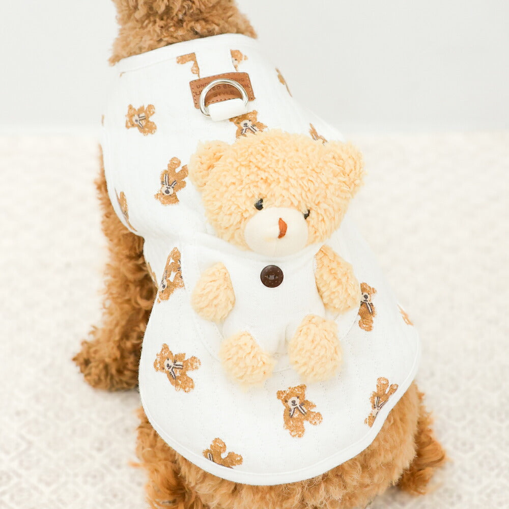 犬 服 ペット 犬服 くま ペットウェア 熊柄 クマ柄 かわいい おしゃれ 小型犬 中型犬 春秋 ドッグウエア LaLUCA おんぶ クマ お洒落 子犬 成犬用 おさんぽ ワンチャン わんちゃん 愛犬 ペット用品 お散歩 イヌ ワンちゃん 仔犬