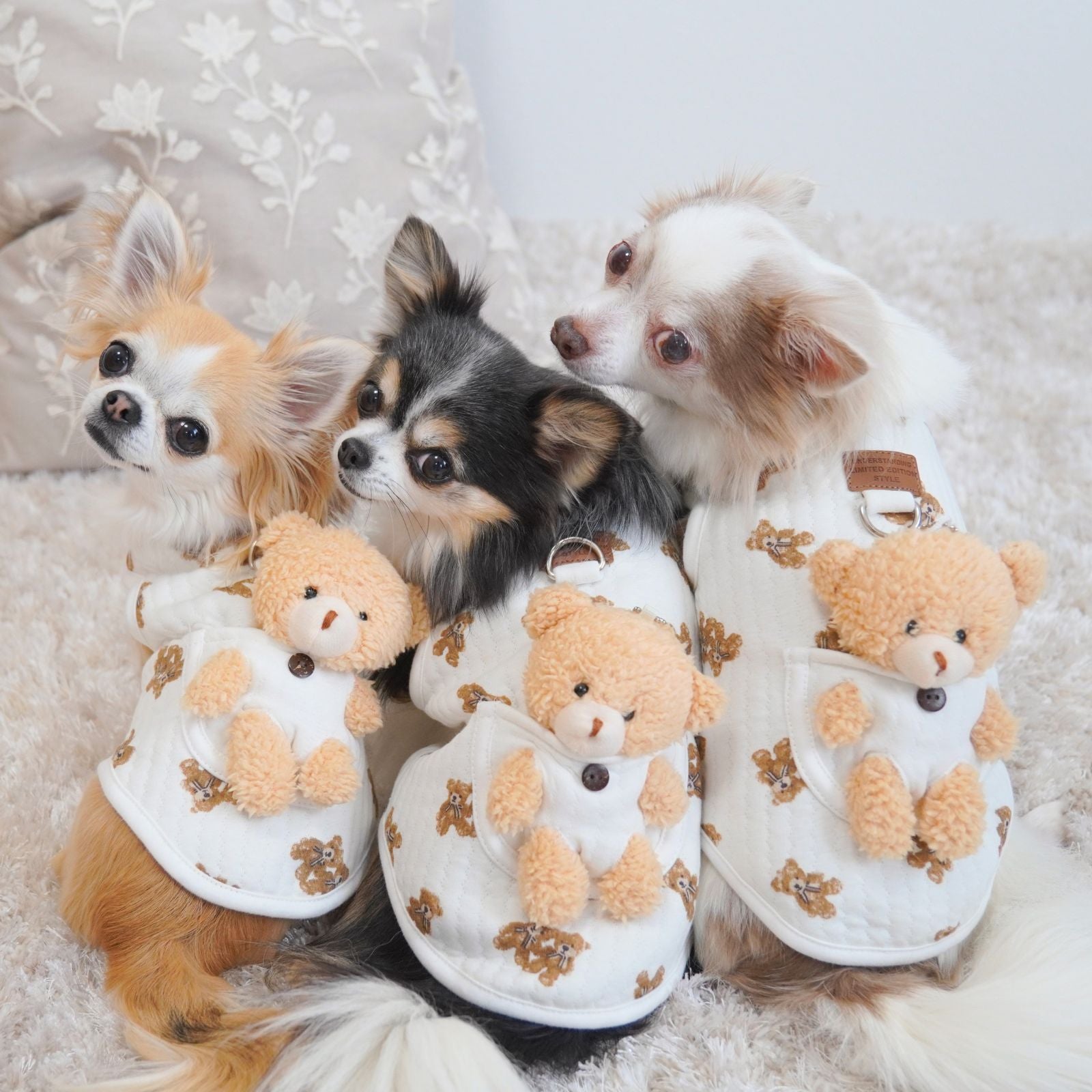 犬 服 ペット 犬服 くま ペットウェア 熊柄 クマ柄 かわいい おしゃれ 小型犬 中型犬 春秋 ドッグウエア LaLUCA おんぶ クマ お洒落 子犬 成犬用 おさんぽ ワンチャン わんちゃん 愛犬 ペット用品 お散歩 イヌ ワンちゃん 仔犬