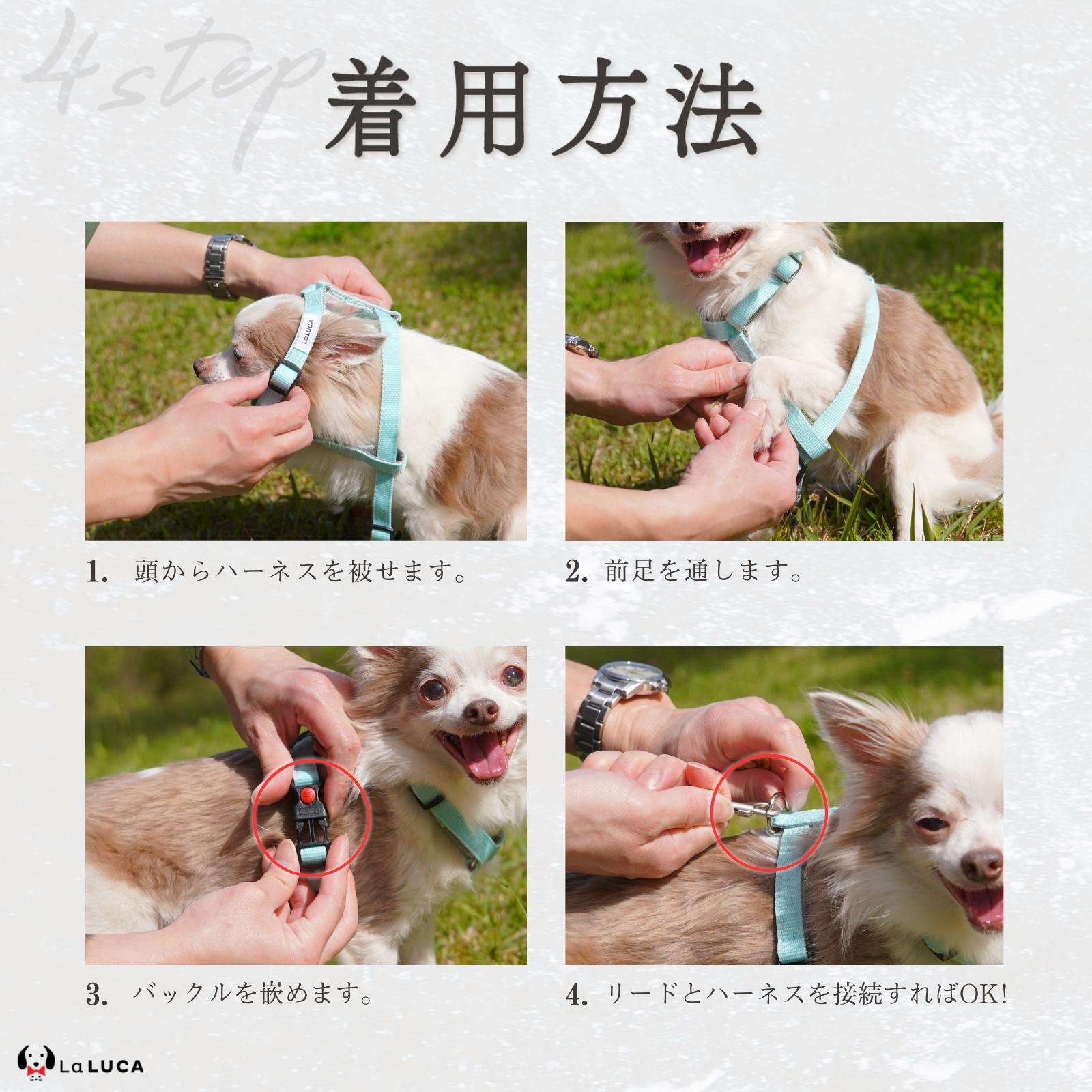 【楽天6冠】 犬 ハーネス 小型犬 中型犬 大型犬 抜けにくい 抜けない 脱げにくい 脱げない エスケープガード 柴犬 おしゃれ かわいい 速乾 雨の日 安心 アウトドア 簡単 ロック 胴輪 犬用 介護 お出かけ 散歩 LaLUCA 赤 緑 レッド 青 はーねす おでかけ 子犬