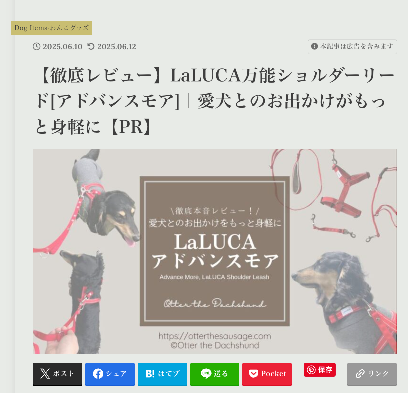 オッターはダックスフンド様よりLaLUCAを特集いただきました！