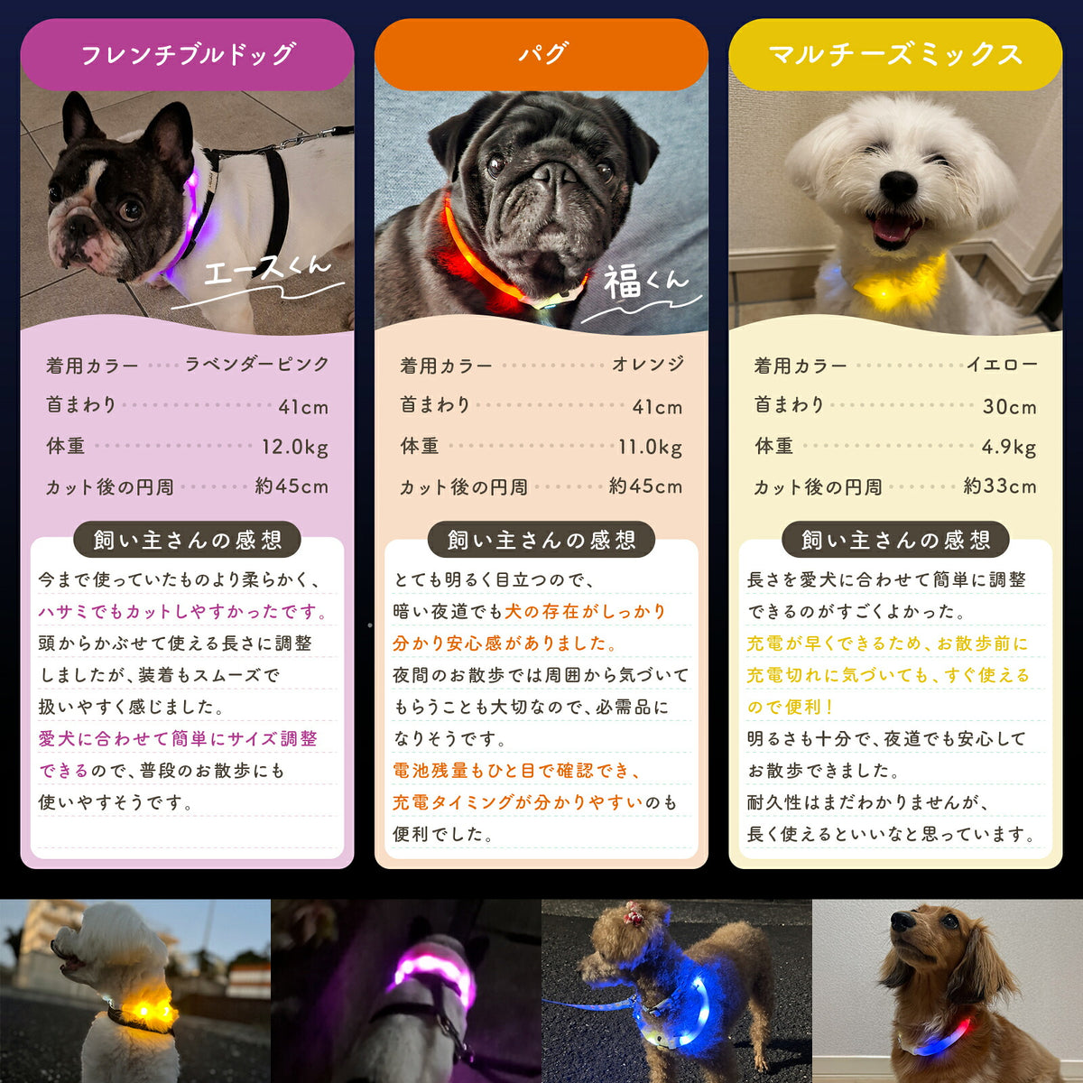【電池残量がひと目でわかる】 光る首輪 犬 LED首輪 Type-C充電 レインボー 虹色 発光首輪 夜間 散歩 安全 事故防止 充電式 シリコン サイズ調整可 小型犬 中型犬 大型犬 猫 ライト 点灯 点滅 生活防水 光る 犬用 LEDライト 首輪